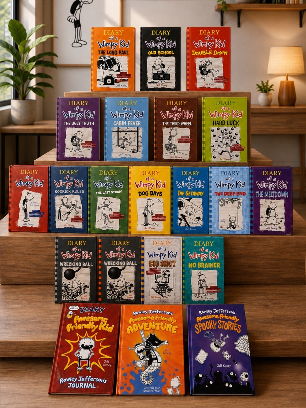 Diary of a Wimpy Kid books 1-18
bundle and 3 Rowley Jefferson’s Books